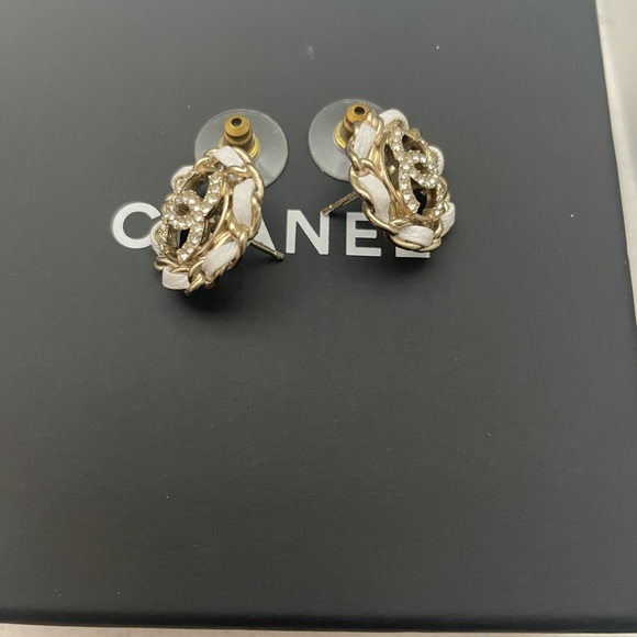 ***S0Ld**on another platform. Chanel Earrings. Chain Around CC Stud Earrings - Picture 3 of 5